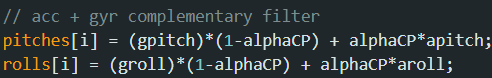 complementary filter code