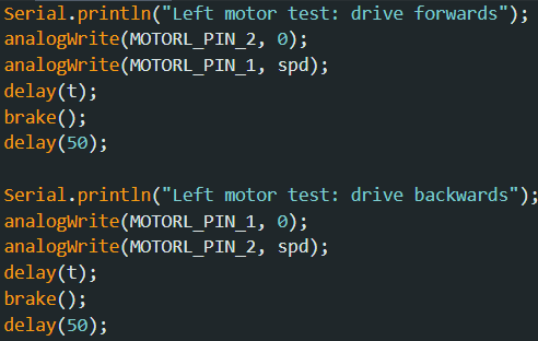 one motor test setup
