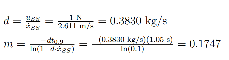calculations for d and m