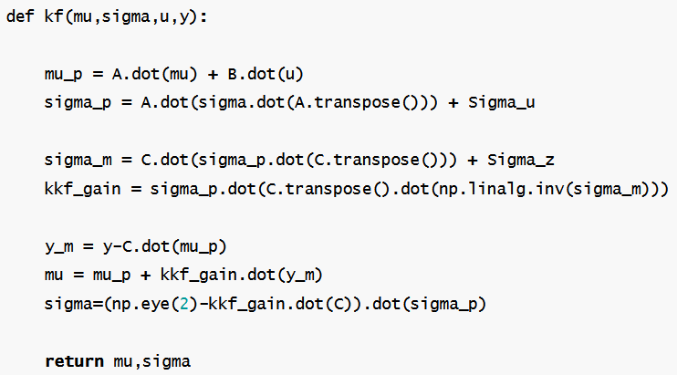 Kalman filter in Python